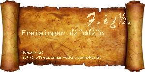 Freisinger Ödön névjegykártya